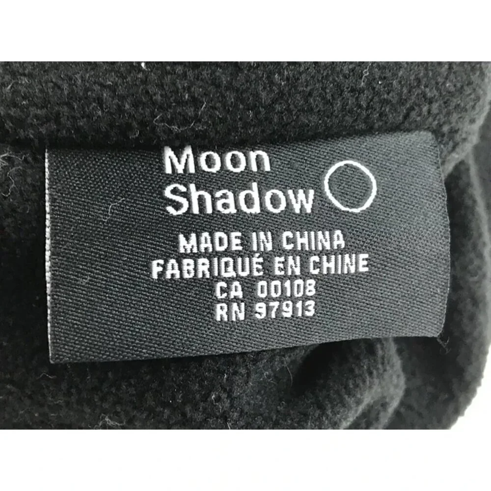 Moon Shadow Womens Black Gray 100% Acrylic Pom Top Knitted Beanie Hat One Size - Picture 10 of 11